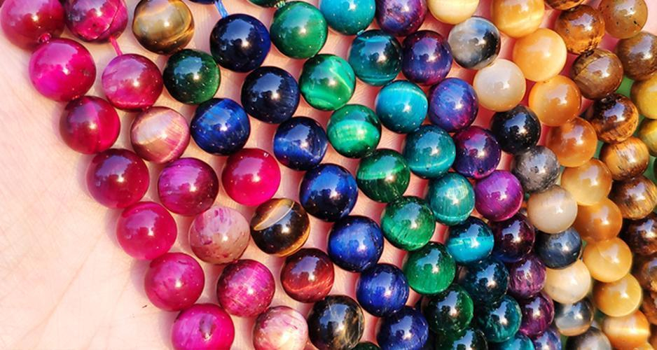 Colorful tiger eye beads