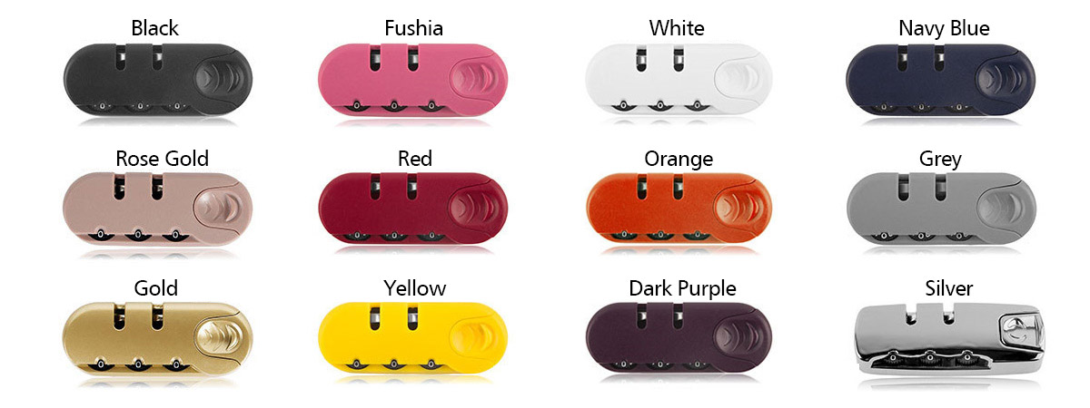 luggage lock colors