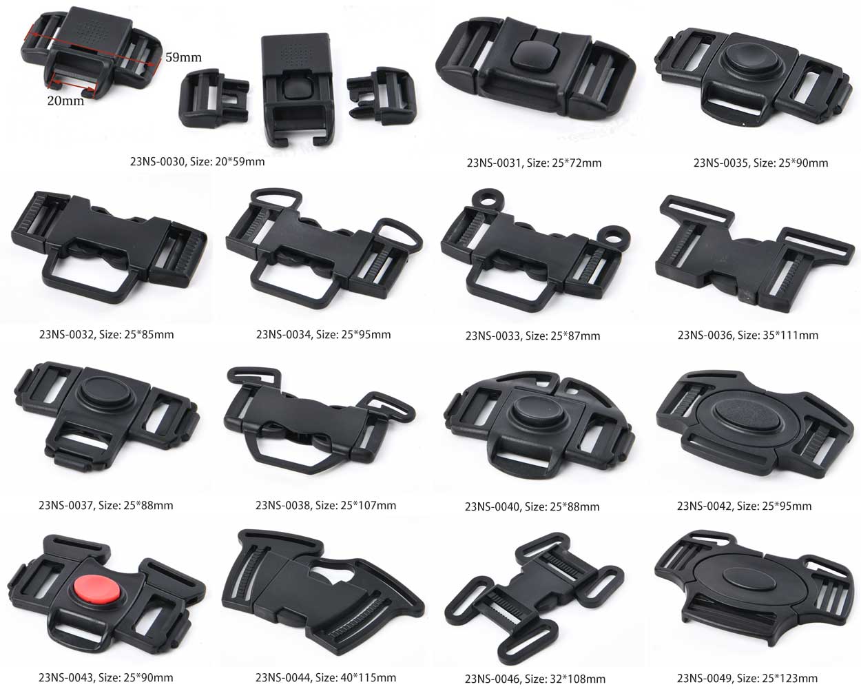20 Slider Adjustable Buckles For Webbing Harness 