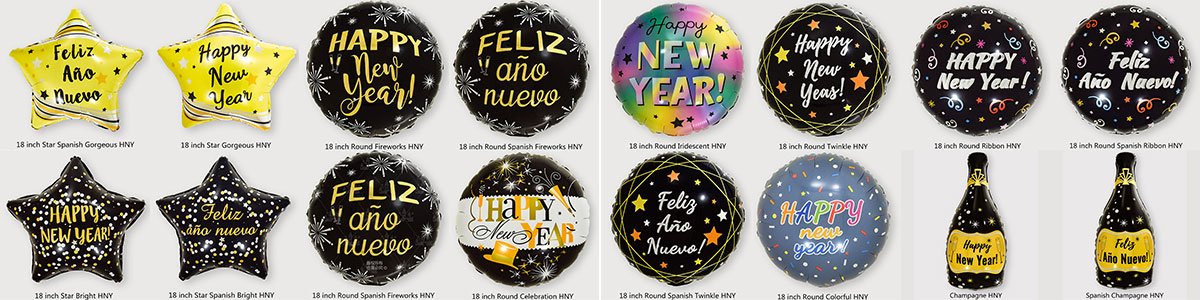 Happy New Year balloons