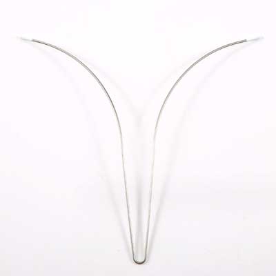 White Coated Metal Bra Separators or V Wires Rounded Metal with