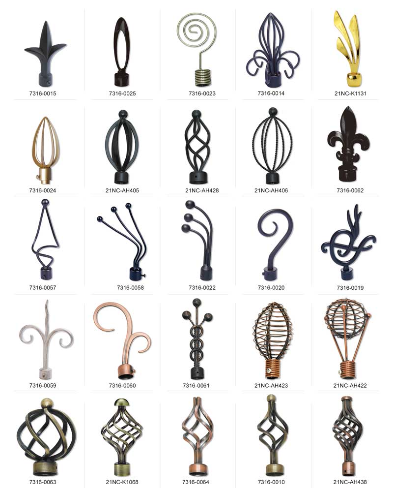 metal curtain finials