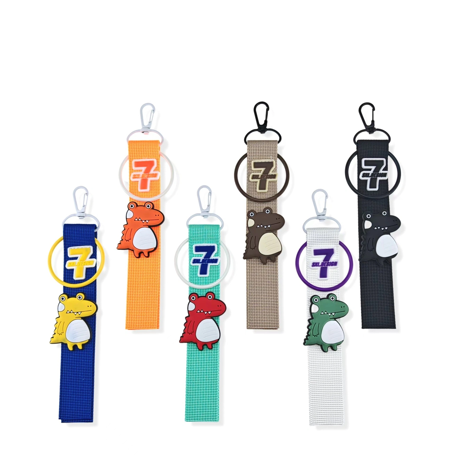 Crocodile and number 7 webbing strap charm style