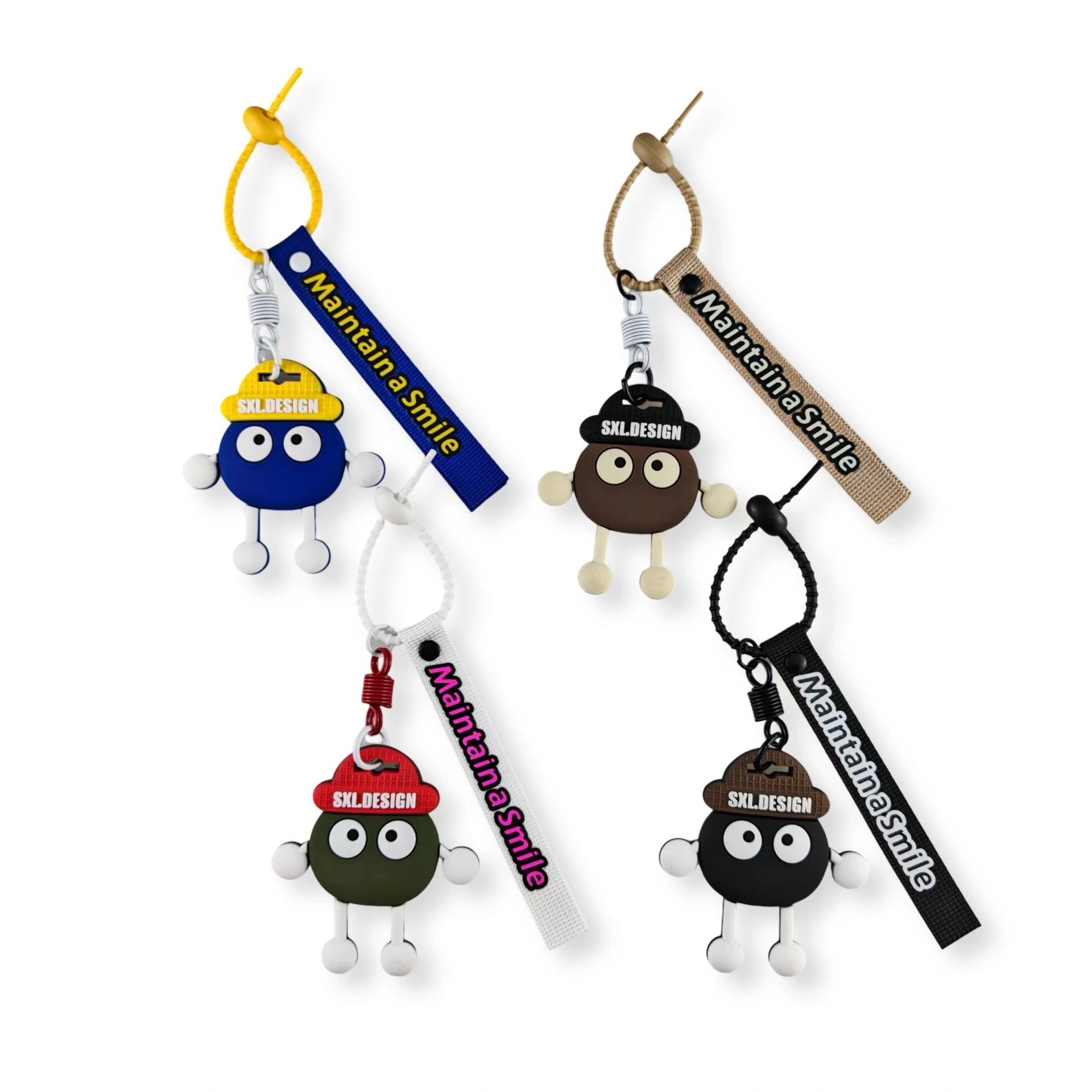 Cartoon doll charm paired with a wrist strap