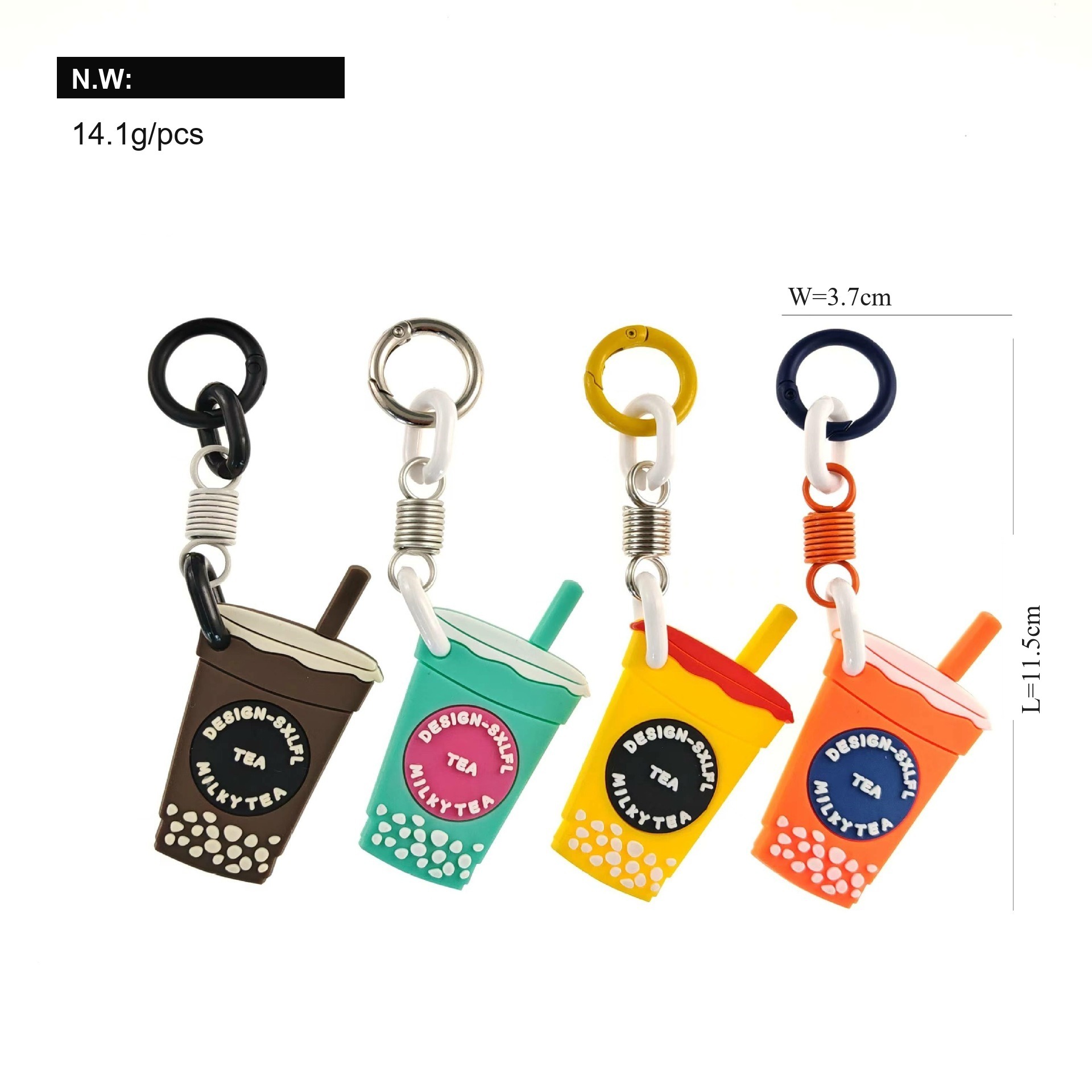Bubble tea cup charm variant with size markings