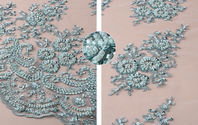 Sample embroidery using Silver Lined Seed Beads