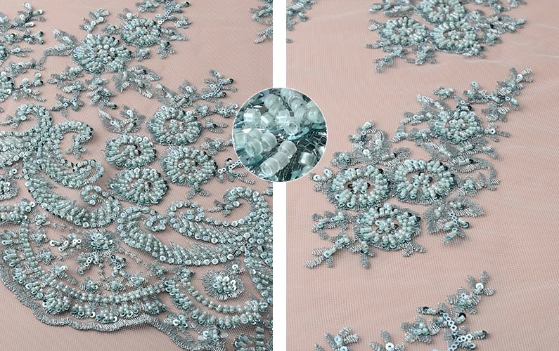 Sample embroidery using Silver Lined Seed Beads