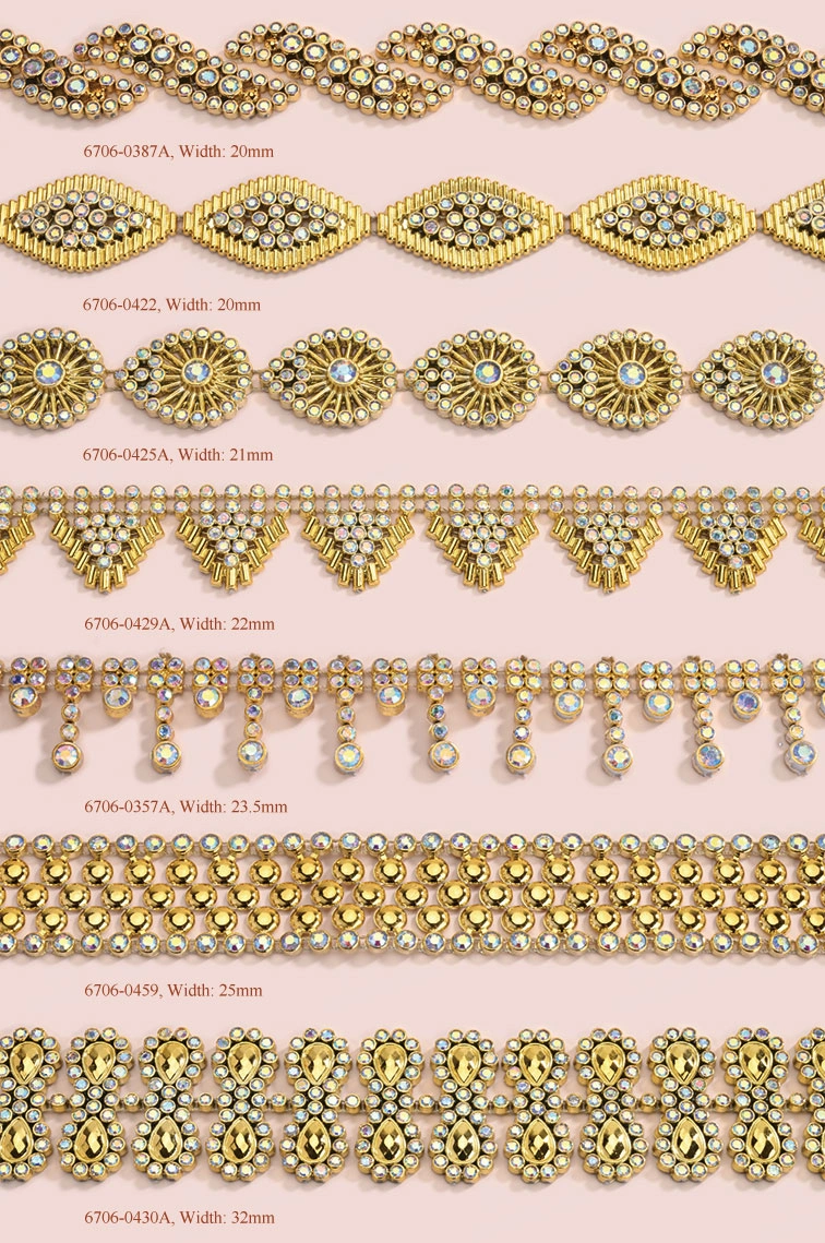 Plastic rhinestone chains