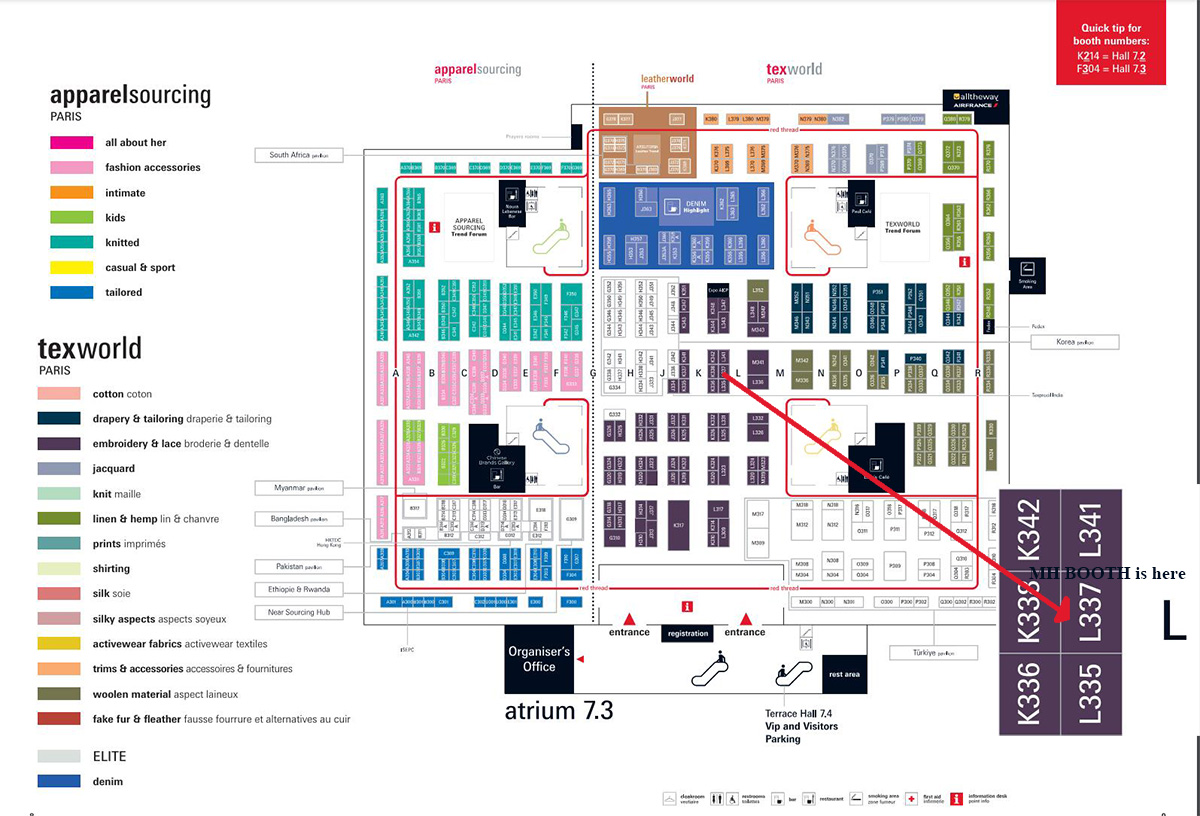 2024 texworld paris booth location 1200