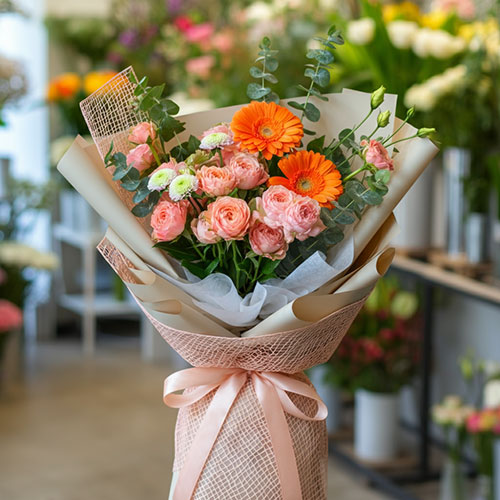 mesh floral wrapping paper