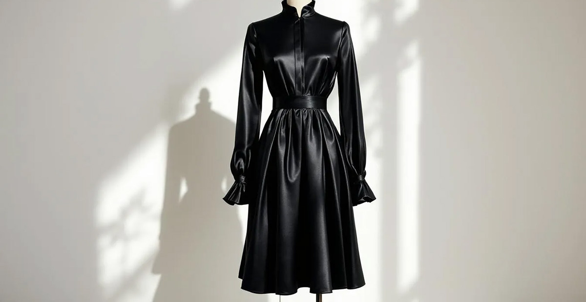 black silk taffeta fabric 4