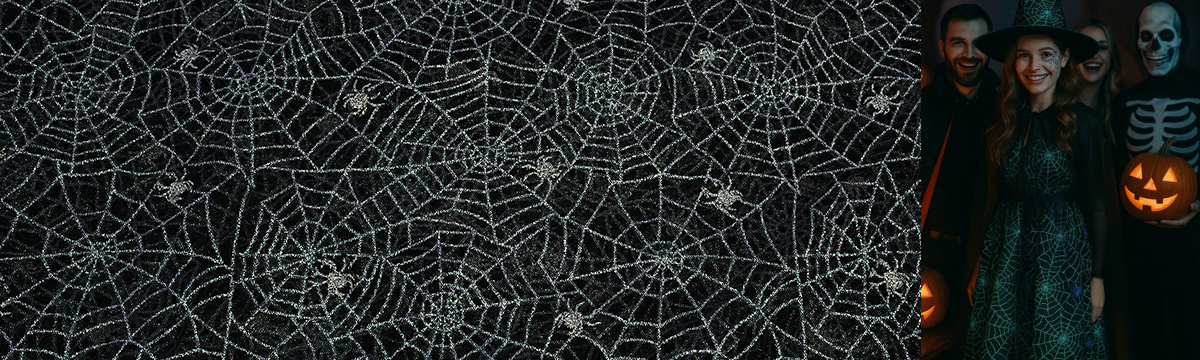 Halloween pumpkin ornaments and orange-black décor