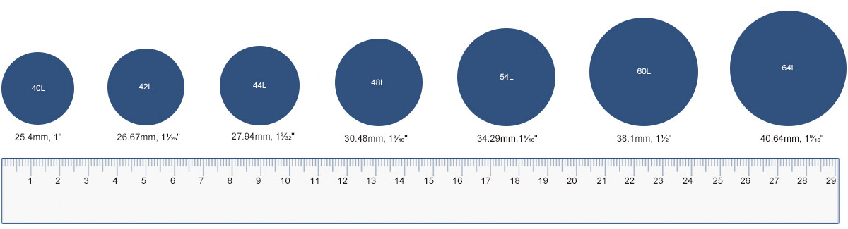 overcoat button size chart