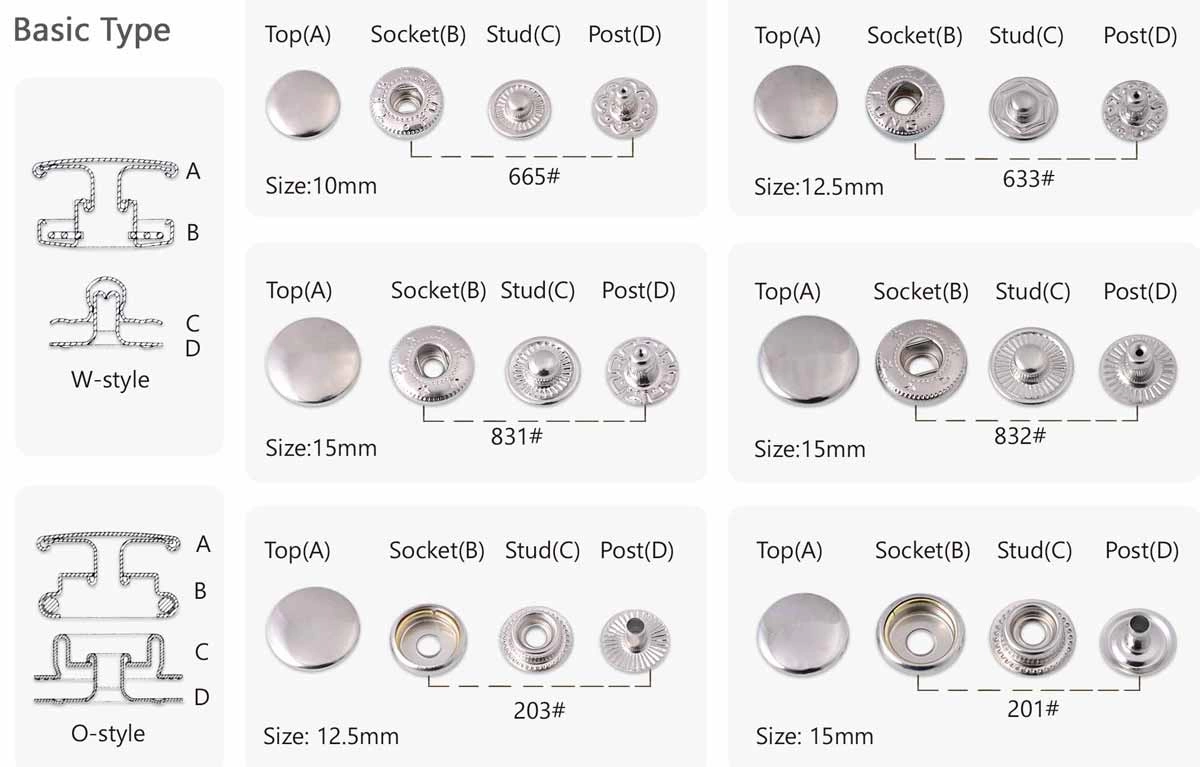 15mm Stainless Steel Snap Press Stud Cap Button Fastener