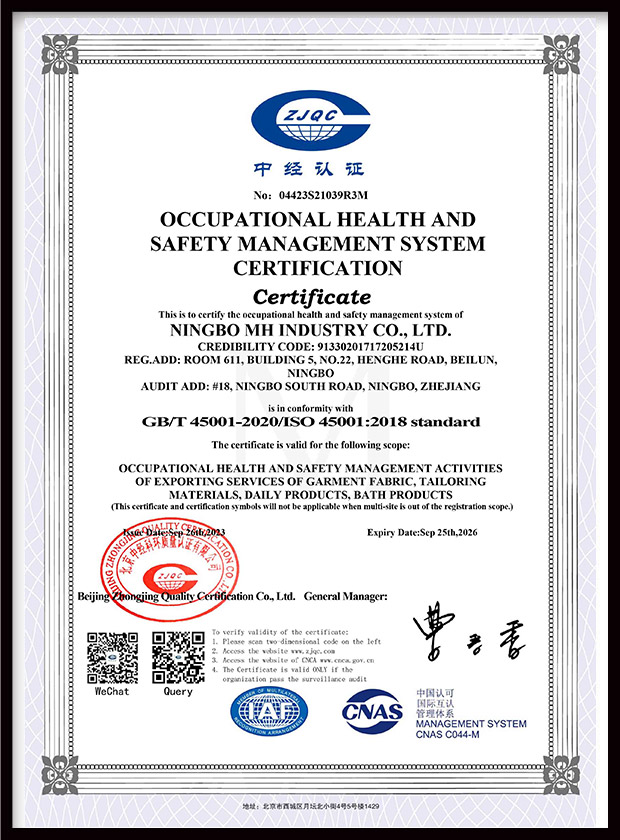 ISO 45001 certificate