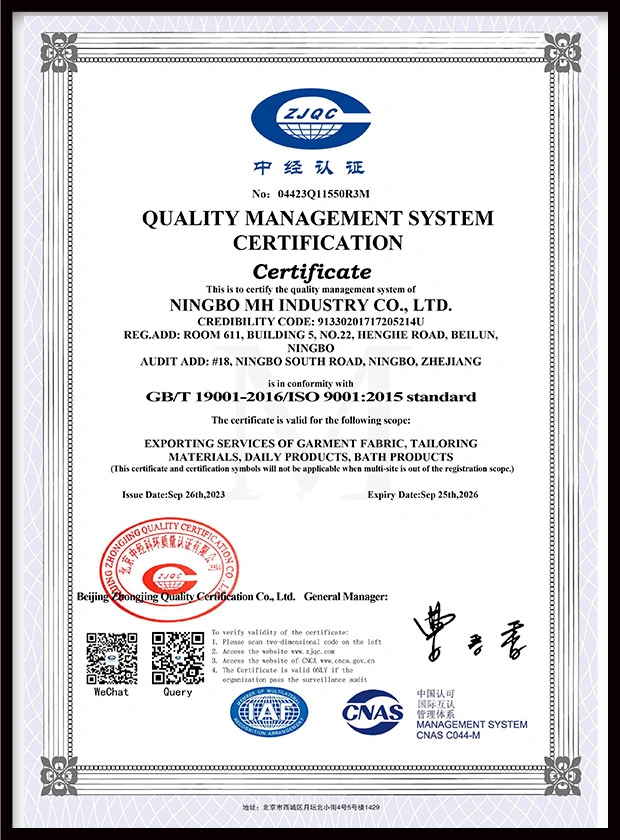 ISO 9001 certificate