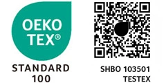 oeko tex knitted and tape or band qr code