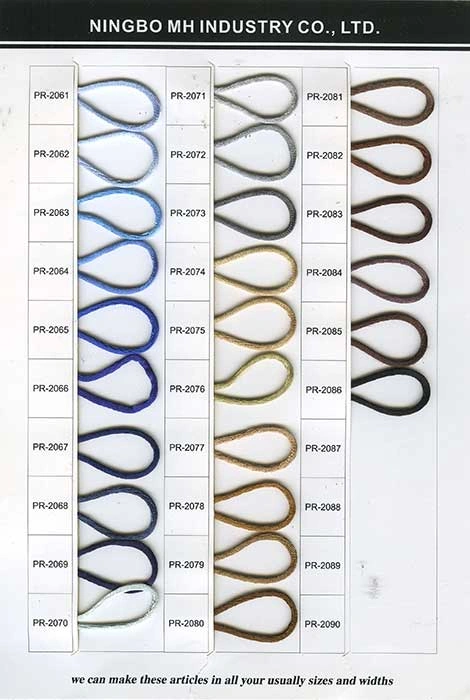 satin polyester cord color card