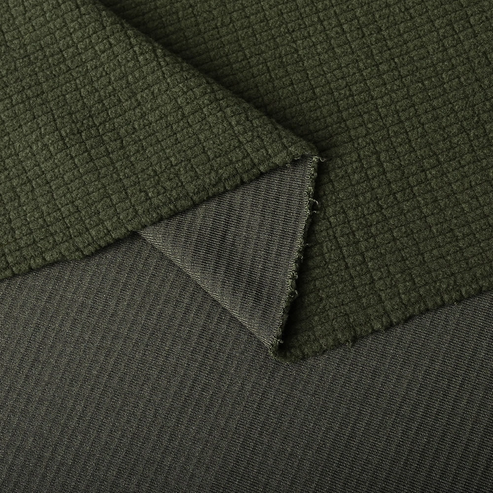 Checked Polar Fleece Fabric for Winter Outdoor Apparel