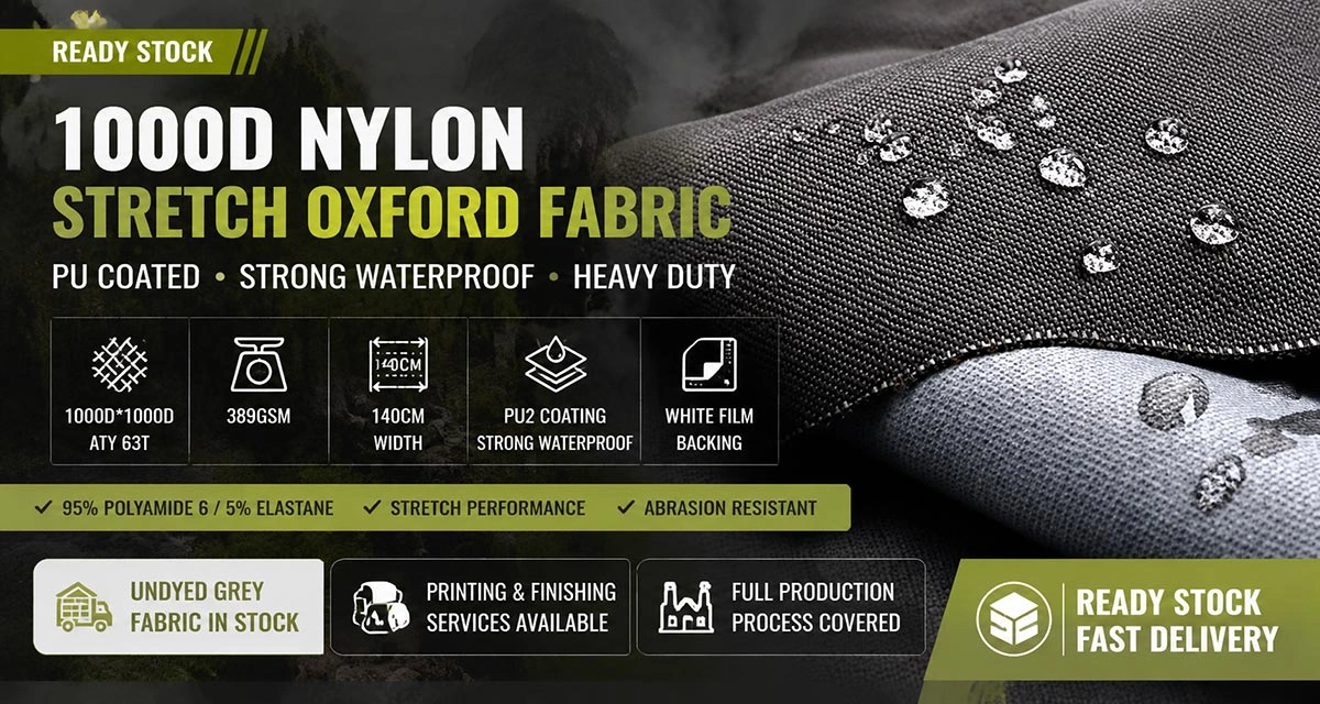 pu coated stretch nylon oxford fabric