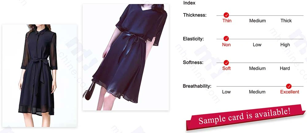 100D 100% Polyester Sheer Chiffon Fabric