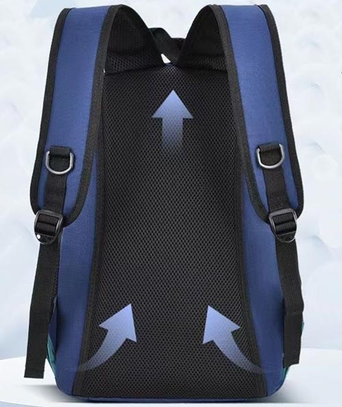 Backpack back panel with breathable sandwich mesh fabric