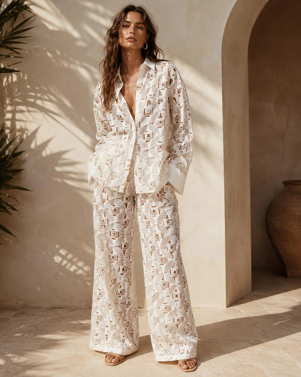 guipure embroidery lace for resort wear sets