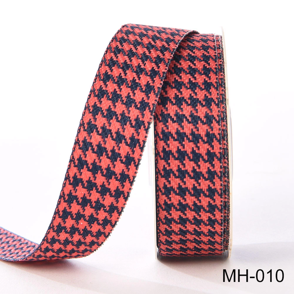 black and red Houndstooth Ribbon