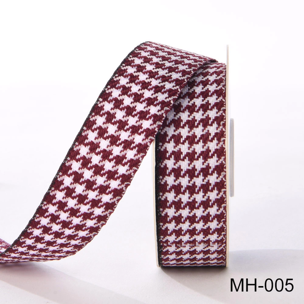 burgundy and white houndstooth