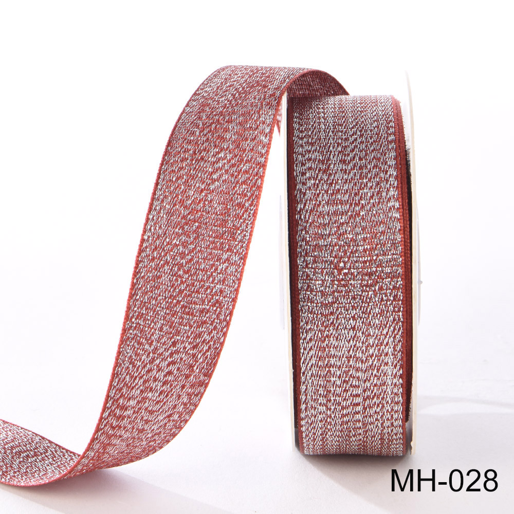 25mm Delicate Metallic Silver Shiny Edge Wired Ribbon
