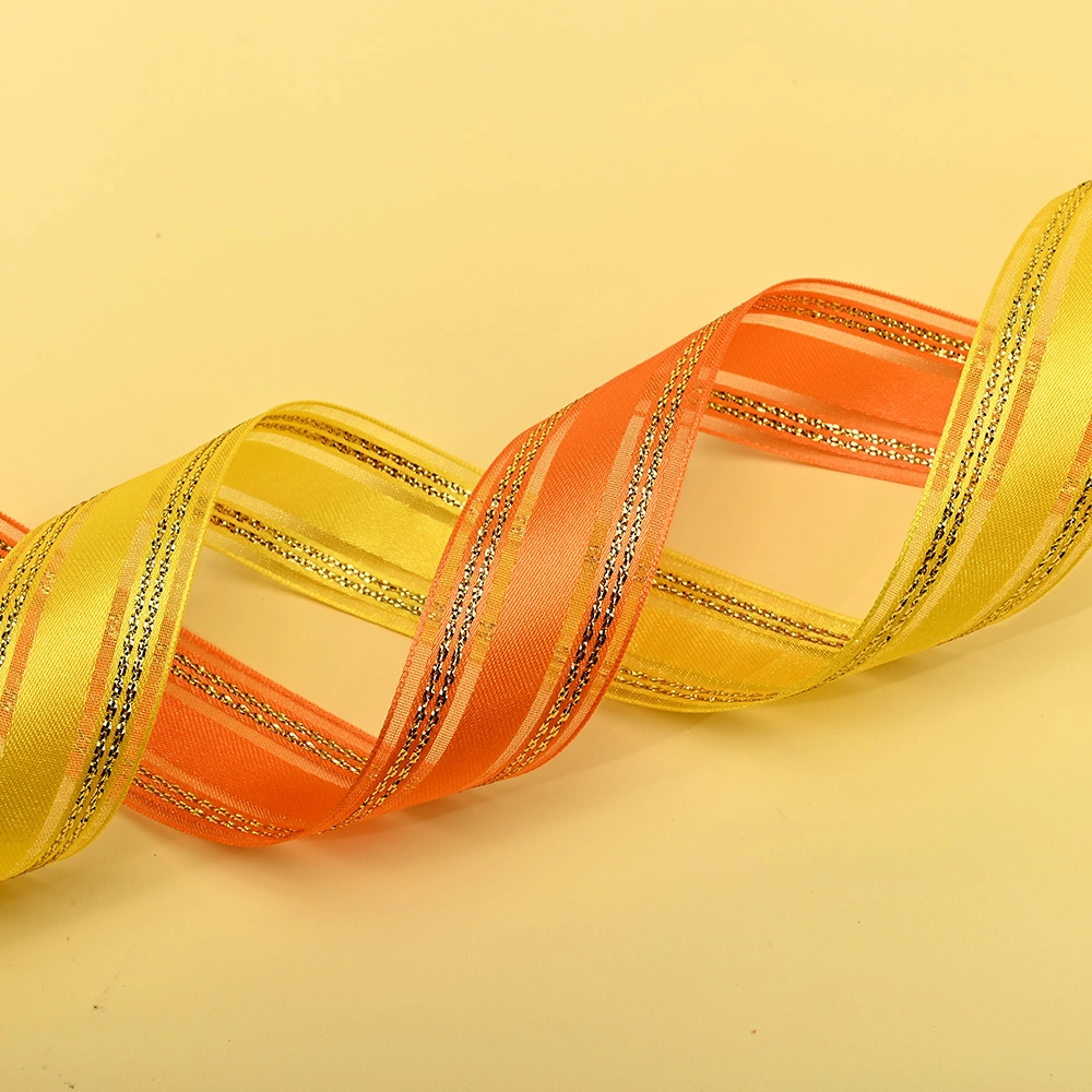 organza edge metallic ribbons