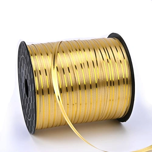 Solid Color with One Foil-Stamped Gold Line balloon curling ribbon Solid Color with One Foil-Stamped Gold Line balloon curling ribbon