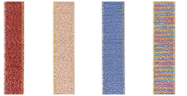 metallic ribbon polyester - 25mm Metallic Glitter Wired-Edge Ribbon