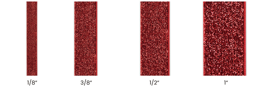 metallic ribbon width customization