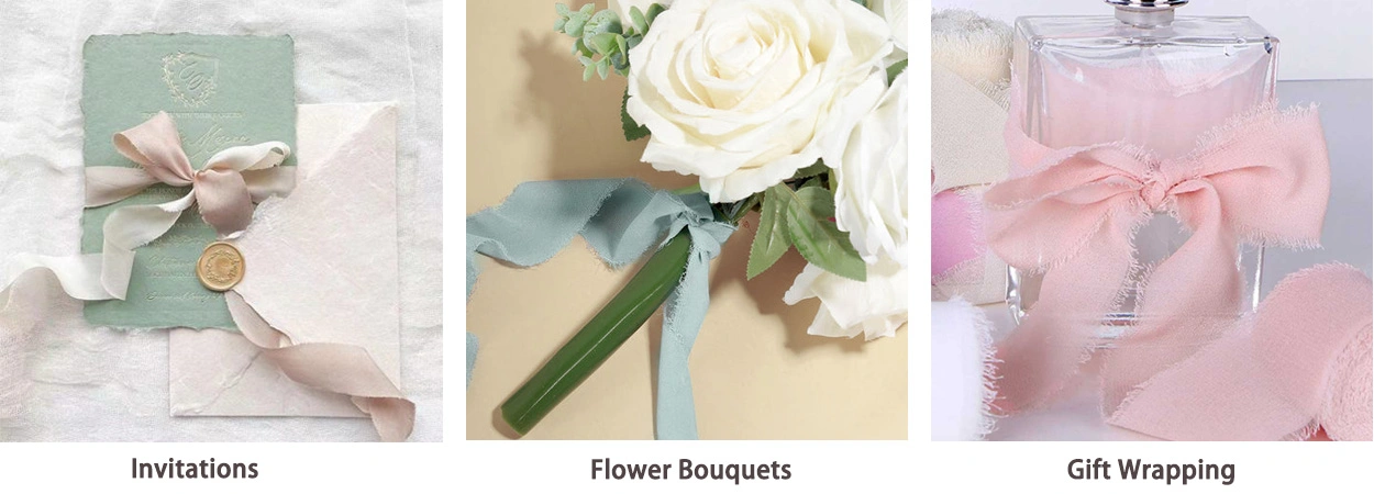 Frayed chiffon ribbon Frayed chiffon ribbon