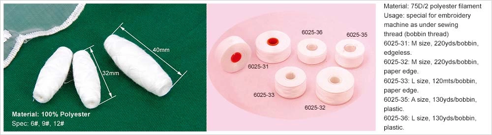 Embroidery Pre-wound Bobbins, Polyester Cocoon Bobbin Thread for Winding  Machine