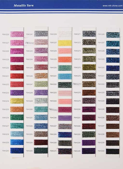 metallic yarn shade card