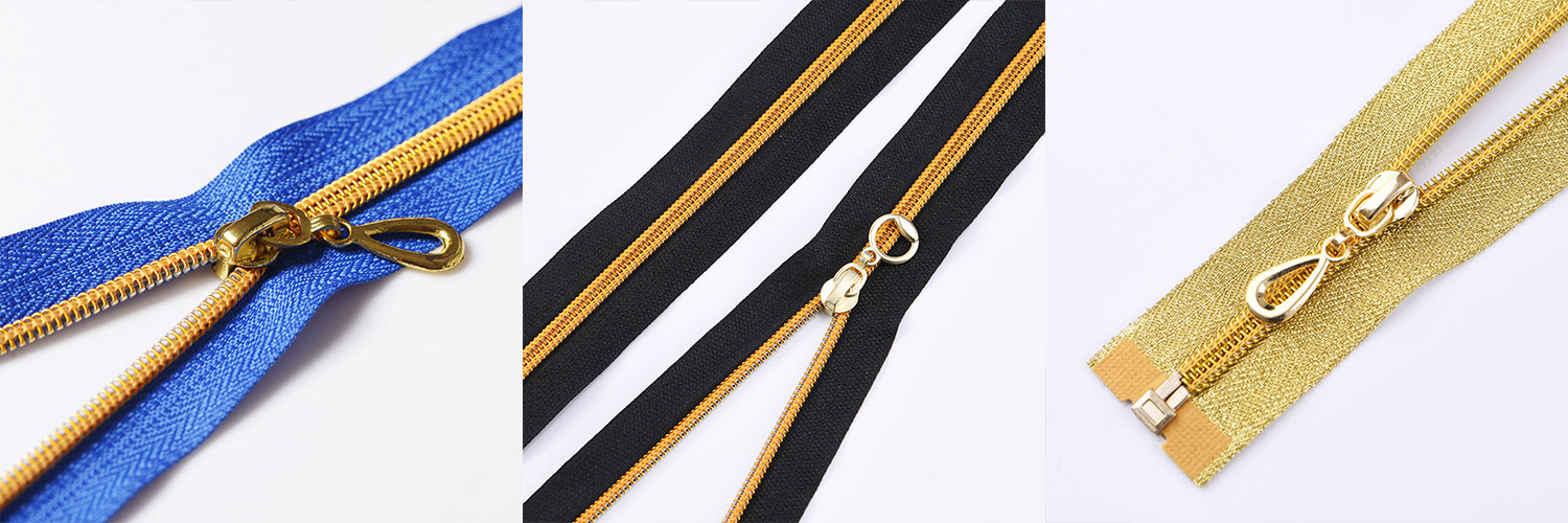 Nylon Zipper Gold Plated