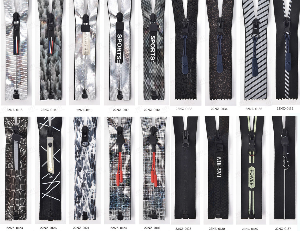 Print waterproof nylon zipper