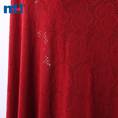 Red Scarlet Tricot Lace Fabric