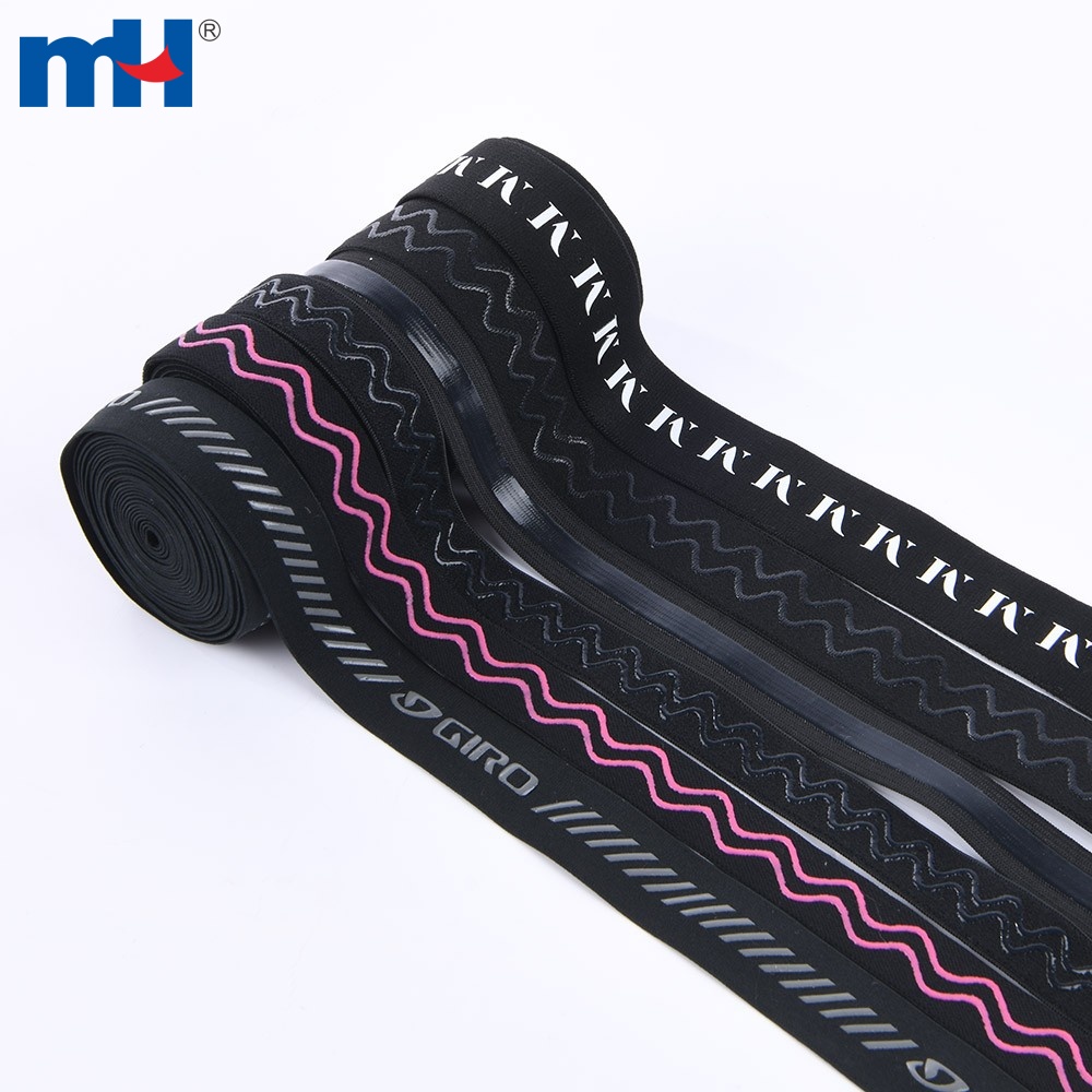 Custom Silicone Non Slip Nylon Elastic Tape Embossed Printing Elastic Band  for Sweatbands Sports Headbands - China Silicone Tape for Clothing and  Cycling Elastic Gripper price