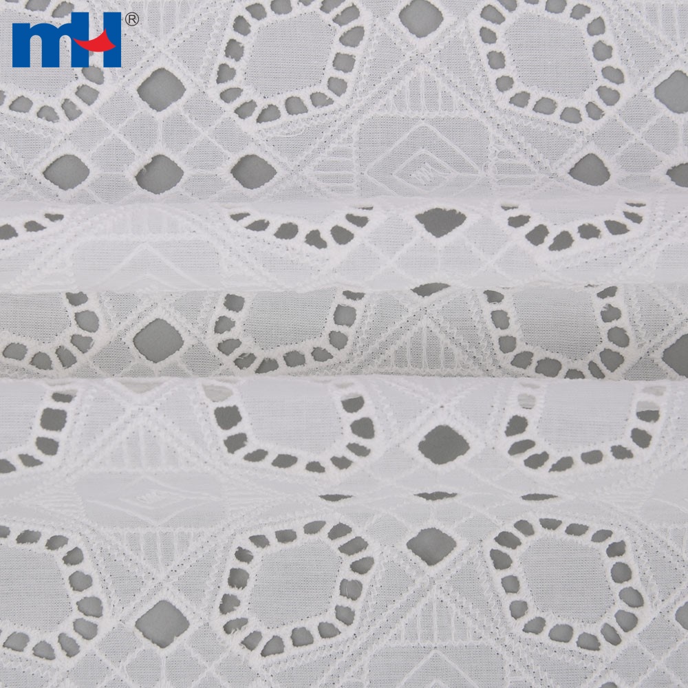Cotton Embroidered Eyelet Fabric of 135 Width for Garments Home Decor