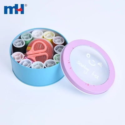 Portable Sewing Kit Round Box