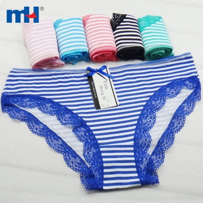 Moisture Wicking Cotton Panties with Strips