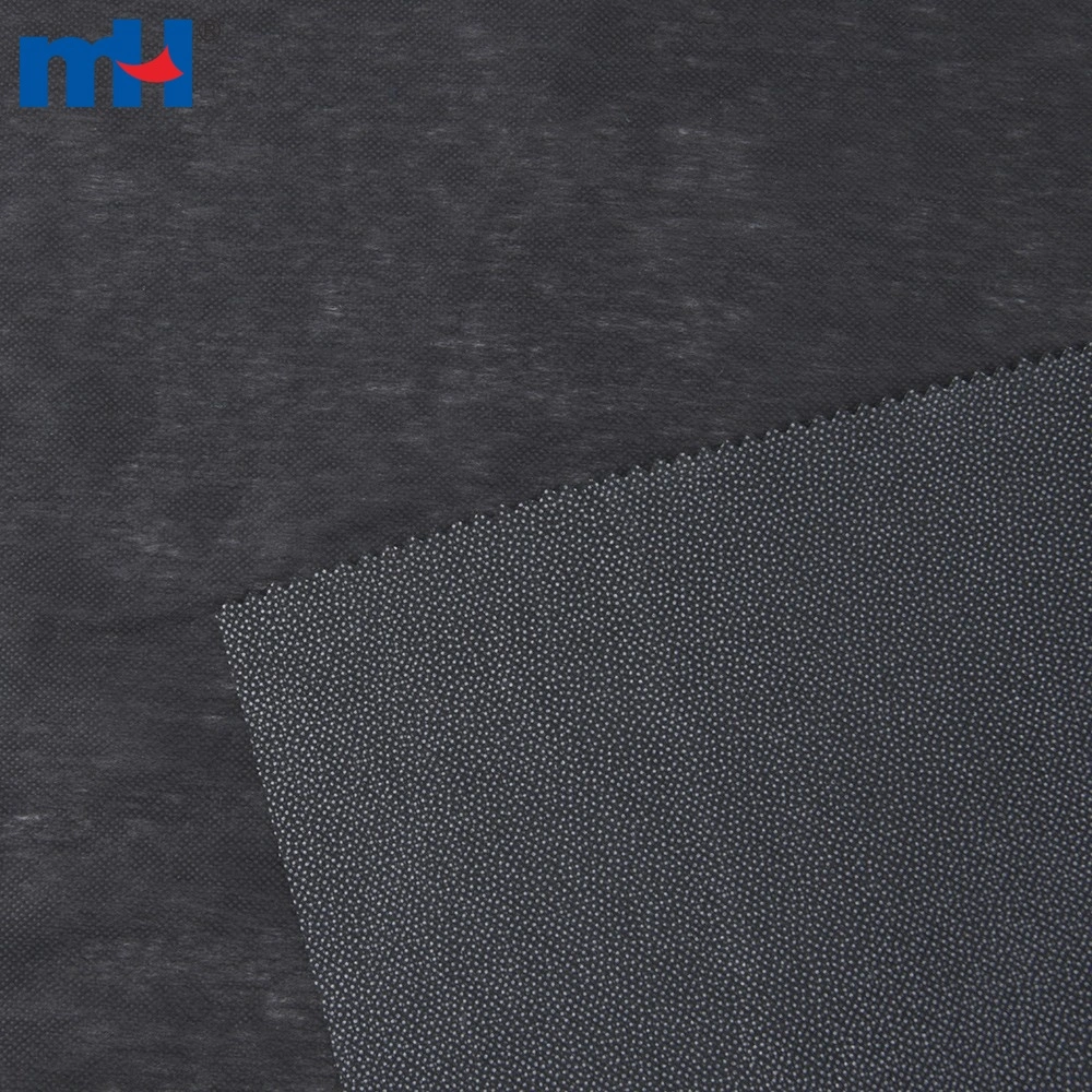 Black Pes Glued Fusible Nonwoven Interlining Fabric