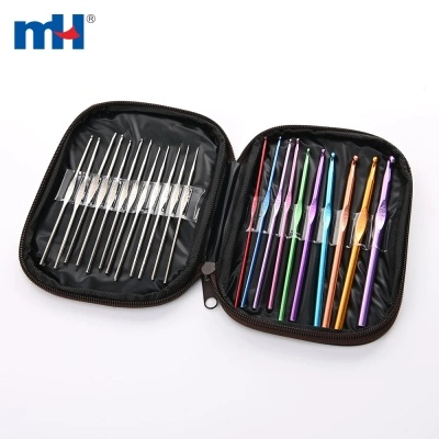 22pcs Multi-colour Aluminium & Steel Crochet Hooks