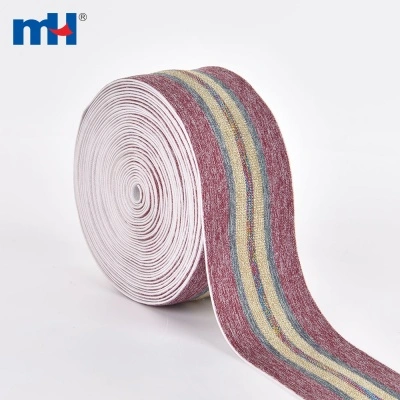 35mm Striped Metallic Woven Elastic Tape