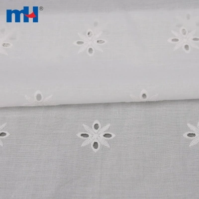 100% Cotton Embroidered Eyelet Fabric