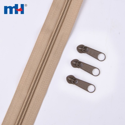 #5 Long Chain Nylon Zipper with Non-Lock Sliders