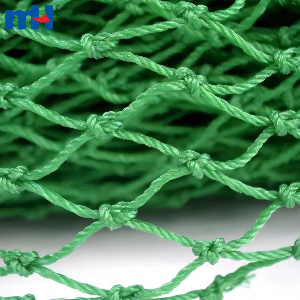 Stacked fishing nets and ropes red, green, blue and white 6925047